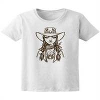 Djevojka u kaubojskoj šeširskoj skici majica - MIMage by Shutterstock, ženska mala