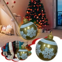 Jeashchat Giant Božićno PVC ukrašeni kuglični ukrasi Božićni naduvani ukrašeni kuglicni džinovski božićni
