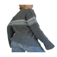 Ženski džemper s prugama Y2K prevelizirani vintage pleteni džemper kawaii preppy grunge pletivaža