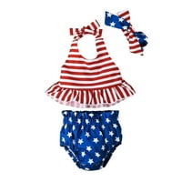 Jikolililili Toddler Baby Girl 4. jula odijelo odijelo haljina Američka zastava Skraćene zvijezde Stripes