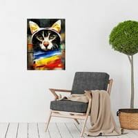 Street Cat treći okom Psy-Fi portret Veliki zidni umjetnički poster Ispiši papir