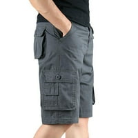 HHEI_K Hlače za muškarce Muške modne labave ležerne hlače na otvorenom Multi džep Solid Boja teretna
