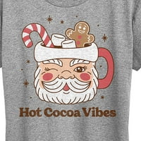 Instant poruka - Hot Cocoa vibes retro santa krigla - Ženska grafička majica kratkih rukava