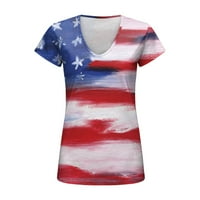 Gyujnb Ženske vrhove Četvrtih srpnja Košulje za žene Američke majice zastava Grafičke majice za žene