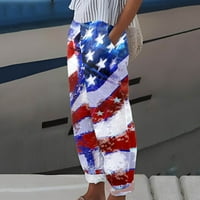 Miayilima casual pantalone za žene Ležerne prilike neovisnosti Američka zastava Štampanje hlače Baggy