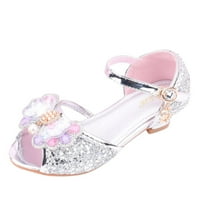 TODDLER Girl Sandale Veličina cipele s dijamantnim princezom cipele na luku visoke potpetice pokazuju princeze cipele srebrne dječje djevojke, tenisice