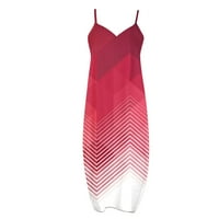 Smihono ženski ljetni maxi gležnjana haljina na plaži trendy plus veličina gradijent chevron sandress