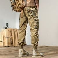 Baccoc Cargo Hlače za muškarce muške hlače Muške modne Ležerne prilike Labavi pamučni plus džepni džep