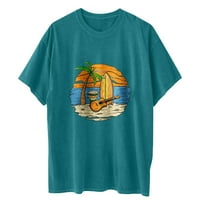 Ženska odjeća Grafički tees kratki rukav na plaži Pulover majica Ljeto plus veličine vrhova plava s