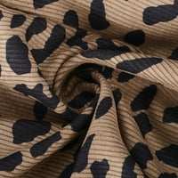 Ženska jakna za corduroy s dugim rukavima Leopard Print Courtdown rever odjeća, Leirure Leopard Corduroy