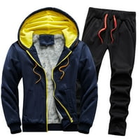 Čovjek odobrenje odjeće ispod 5 USD, AXXD jesen i zimska labava jakna + hlače Dvoetalne kostim za pecanje za muškarce tamno plava 12