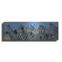 Luxe Metal Art 'Serengeti Serenade Zebras' by Durwood Coffeey, metalna zida Art, 48 x16