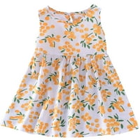 Lolmot 1-5t Toddler Djevojke Ljetne haljine Slatka voćna jagoda Prints Haljina bez rukava Cvijeće Djevojke