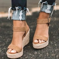 Sandale Žene Ljeto Velike veličine klinastog kaiš otvorene nožne cipele na petu tkajući sandale
