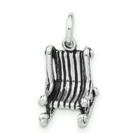 Karat u Karatsu Sterling srebrna polirana antikvarna fina 3-D antikljublje stolica za ljuljanje Šarm