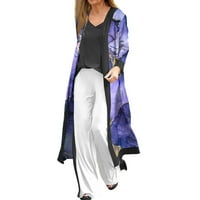 Tking Fashion Women Cardigan Lagana otvorena prednja Ležerne prilike dugih rukava s dugim jaknom kardigan