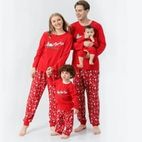 Anuirheih roditelj-dijete nosi PJS Modni božićni ispis Obiteljska evropska i američka Pajamas roditelj-dječji