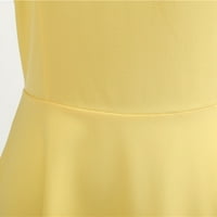 Tkinga modna ženska elegantna formalna čvrsta haljina V V izrez CAP SLEEVE SIM PROM DRESS HEAR 2XL