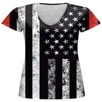 Paille dame majica Američka zastava Ispis ljetnih vrhova kratkih rukava majica Bohemian Dailywer Tunic