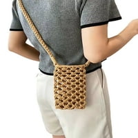 Biayxms Ženski mali crossbod Torba za telefonske torbe u šupljim udubljenim tkanim mobilnim telefonima