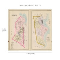 Mapa zagonetki New York: Monmouth County, dvostruka ploča br. Mapa Matavana i Rarita Breou, Forsey.