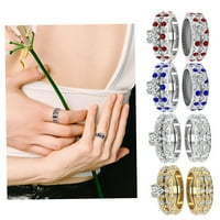Pgeraug pokloni za žene Inlaid breskve srce cirkon puni dijamanti Micro-inlaid dijamanti uzorak europski i američki par zvona prstena D