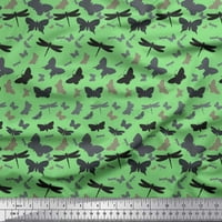 Soimoi Green Moss Georgette tkaninski umjetnički insekti Ispiši šivanje tkanine BTY Wide