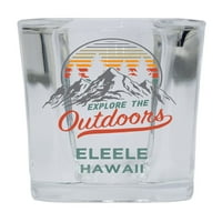 Eleele Hawaii Istražite na otvorenom Suvenir Square Square Bany alkohol Staklo 4-pakovanje