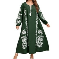 Huaai žene ljetne haljine plus veličina ženske haljine Botanički cvjetni turzac s dugim rukavima Flowy