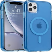 za iPhone Pro ma magnetsku futrolu, ugrađen u magneti kompatibilan sa magsafe, prozirni mat tvrdi stražnji poklopac + soft tpu okvir tanak futrola za branik za iPhone pro max, plavi