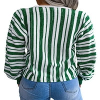LIACOWI Žene Juniori Pleteni džemper s dugim rukavima prugasti pulover retro skakači vrhovi pad labavo