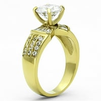Ženski zlatni prsten od nehrđajućeg čelika Anillo Color Oro para mujer ninas acero inoksidljivo sa AAA razredom CZ u jasnoj vjeri