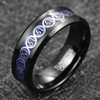 Tungsten prstenovi za unise srebrni leo pettern i plavi karbonski vlakni crnim volfram angažman vjenčani