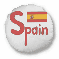 Španija Nacionalna zastava Crveni uzorak Okrugli jastuk za bacanje jastuka za uređenje doma
