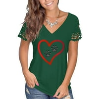 PEDORT Slatke majice za žene prevelike za žene sa kratkim rukavima Green, S