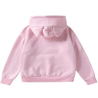 Beiwei dame dukserice s kapuljačom pulover pulone boje slatke uši vrhovi padaju dugi rukav ležerni ružičasti