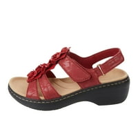DQueduo ljetne sandale za žene Čvrsto boje Udobne otvorene Tortotičke sandale sa lukom potpornicom izduženi