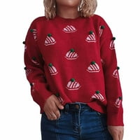 Ženski pulover s dugim rukavima vrat duks posada s dugim rukavima božićni džemper božićne pulover Duks