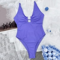 Baycosin kupaći kostimi za žene Tummy Control Ljeto Dame Kombinekti Back bez leđa Purple U izrez kupaća