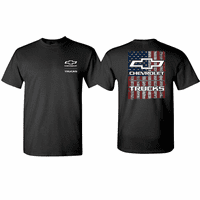 Chevy Trucks Bowtie Američka zastava Crna majica - velika