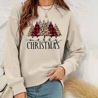 Ženska okrugla vrat tiskana dukserica Ženska pulover Božićni džemper ženska jesenska i zimska plišana