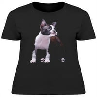 Terijer štene sa izgubljenim izgled majicama žena -image by shutterstock, ženska mala