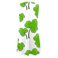 Gotyou Women's St. Patrick tiskana haljina Ljeto izdubljena otisnuta modna dnevna svestrana maxi maxi