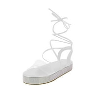 Rhinestone ravne sandale, casual t remen haljina Gladiator Sandale, čipkaste sandale za vjenčanje za
