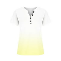 Womens V izrez T majice Loop Womens Ljetni vrhovi V izrez T košulje tiskane vrhove Dugme Ležerne prilike