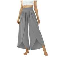 Žene Flowy Split Široke hlače za noge visoke struk joge hlače vrećaste hipi pilates hlače boho plaža