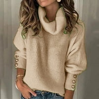 Aloohaidyvio Terra i Sky džemperi za žene i zimsku žensku turtleneck pulover bluza pletenja dugih rukava