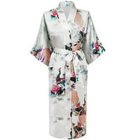 Čišćenje pidžama za žene plus veličine vatrogasna prodaja žena ogrtači pauna kimono duga haljina haljina