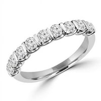 MDR170077-4. 0. CTW okrugli dijamantski bar set polu-vječnosti vjenčani prsten za vjenčanje u 14k bijelo zlato - veličine 4,75