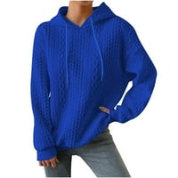 Qcmgmg Womens Plus Veličine Džepne dukseve Plus size Jednobojni pulover Lagani kaputić Plus Veličina